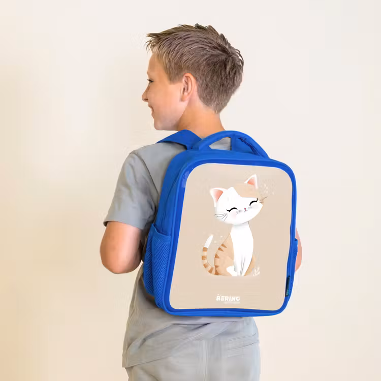 Kinderrugzak - Blauw - Kitten in de kleuren beige en wit — 3