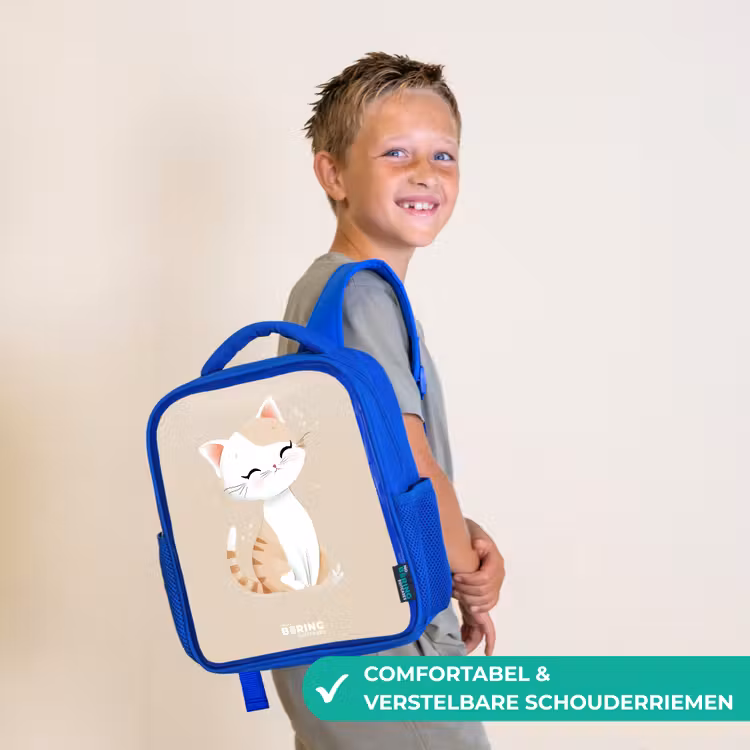 Kinderrugzak - Blauw - Kitten in de kleuren beige en wit — 4