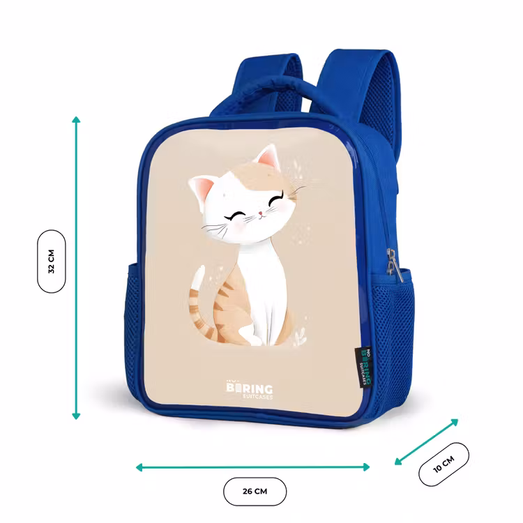 Kinderrugzak - Blauw - Kitten in de kleuren beige en wit — 5