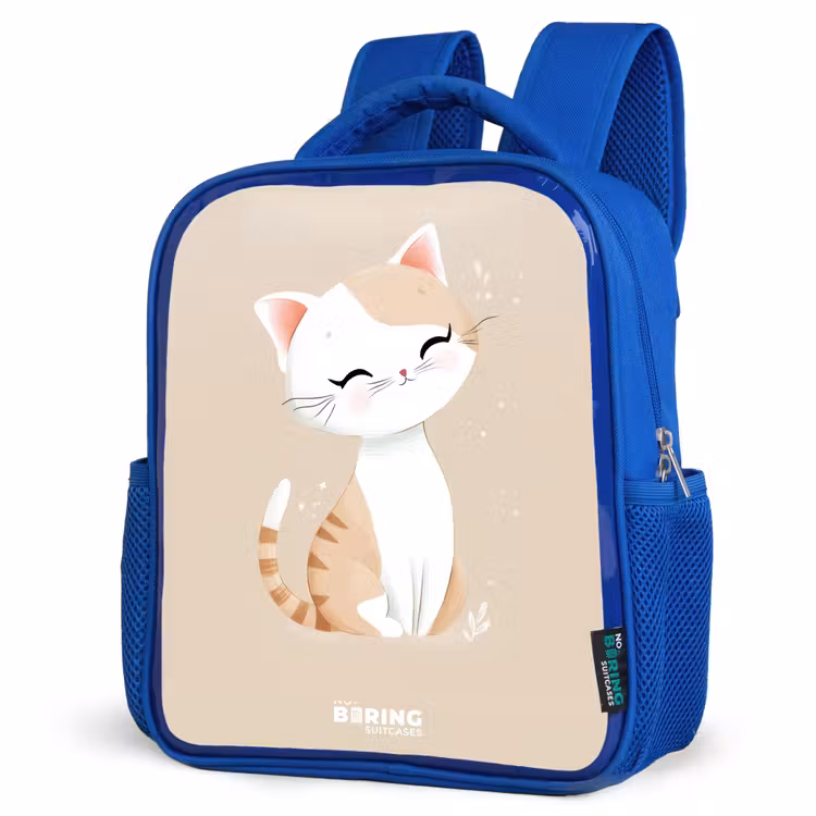 Kinderrugzak - Blauw - Kitten in de kleuren beige en wit — 7