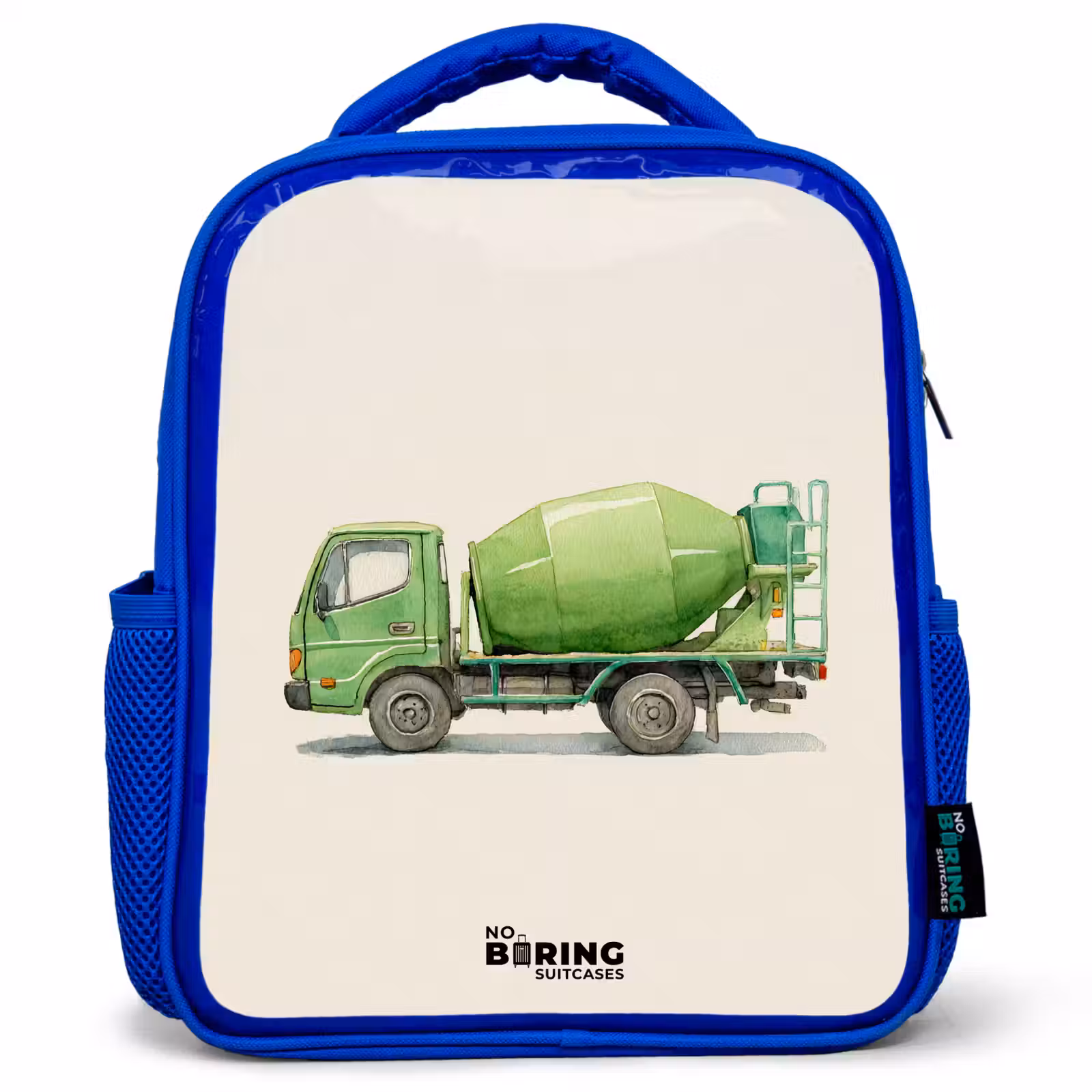 Kinderrugzak - Blauw - Betonmixer - Getekend - Groen — 1