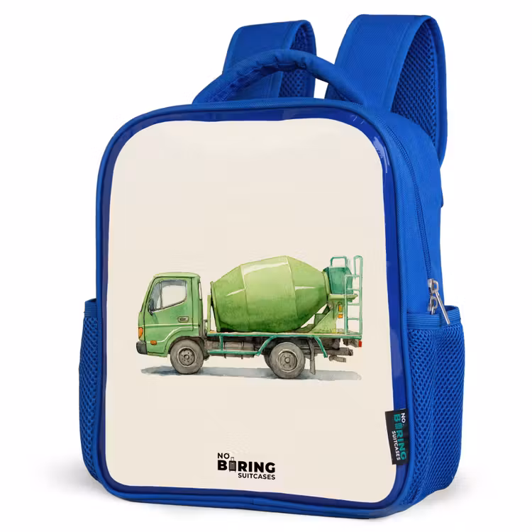 Kinderrugzak - Blauw - Betonmixer - Getekend - Groen — 7