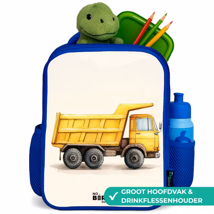 Kinderrugzak - Blauw - Kiepwagen - Getekend - Geel — 6