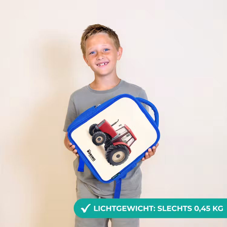 Kinderrugzak - Blauw - Tractor - Getekend - Rood — 2