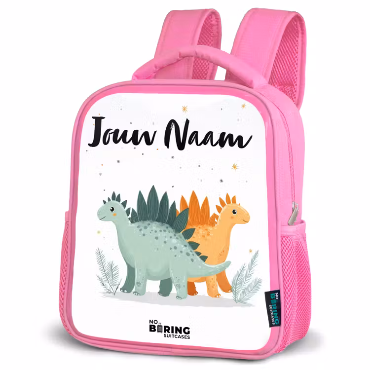 Kinderrugzak met naam - Roze - Dinos - Dieren - Sterren â 4