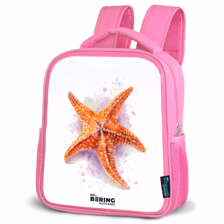 Kinderrugzak - Roze - Oranje Zeester Illustratie — 4