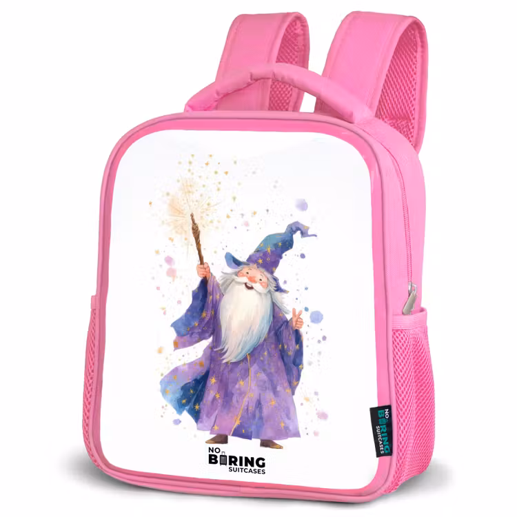 Kinderrugzak - Roze - Oude tovenaar met staf — 4