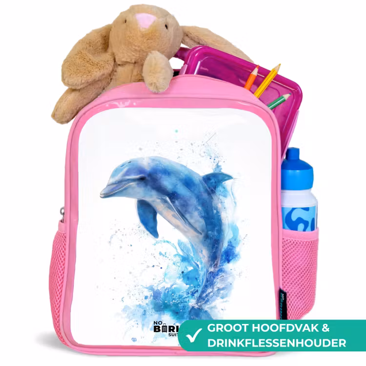 Kinderrugzak - Roze - Springende blauwe dolfijn β 2