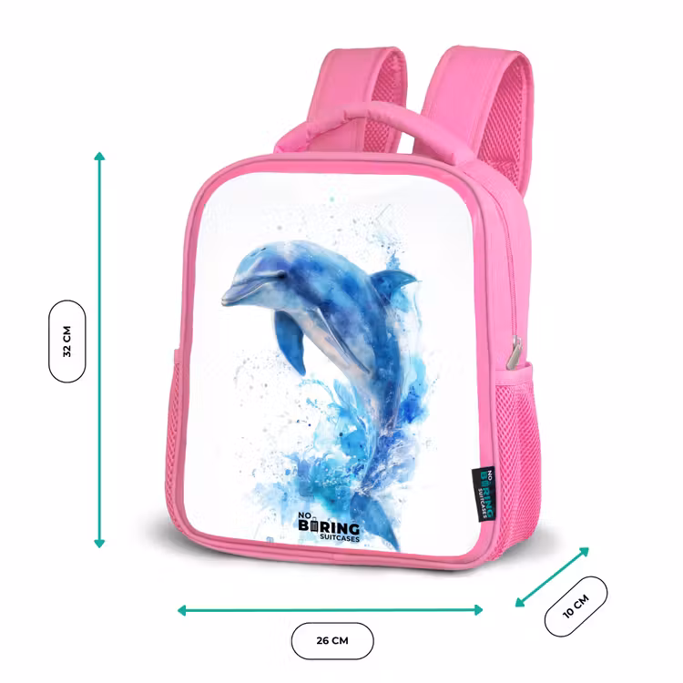 Kinderrugzak - Roze - Springende blauwe dolfijn β 3