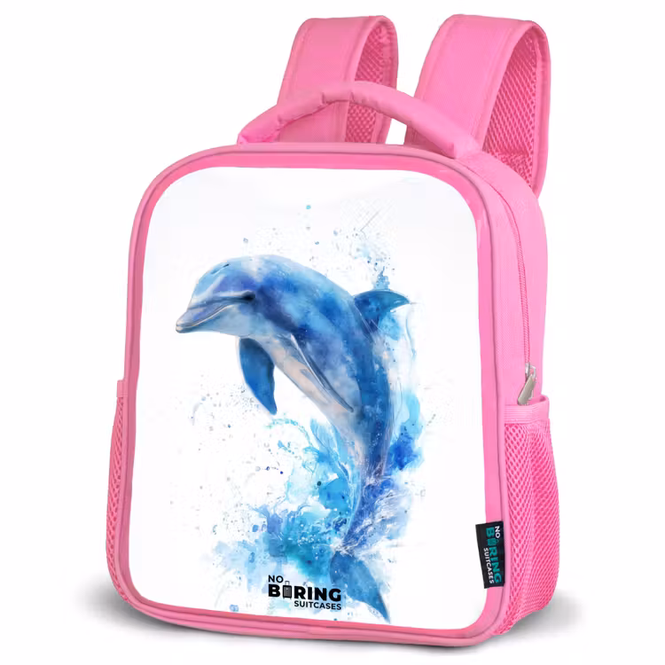 Kinderrugzak - Roze - Springende blauwe dolfijn β 4