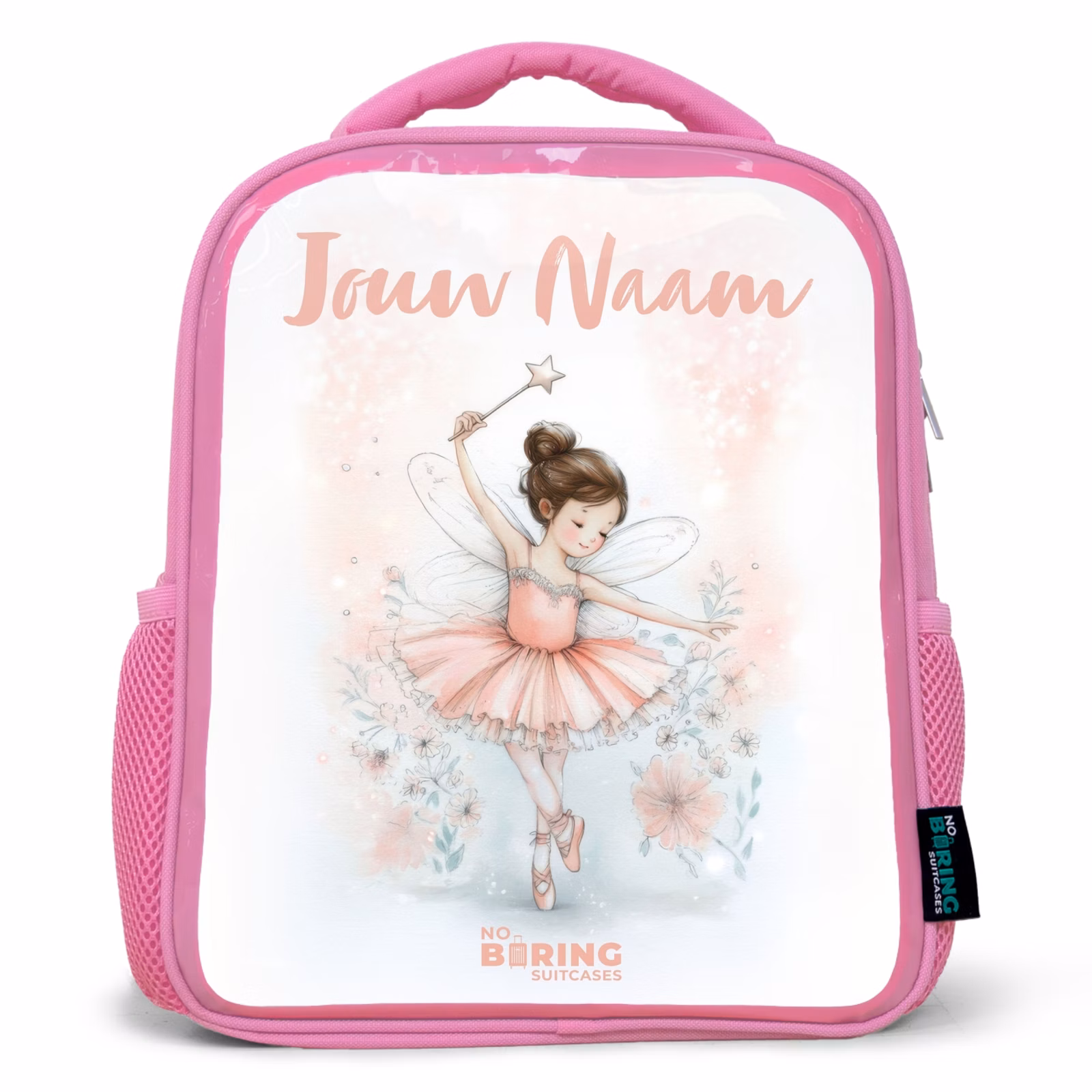 Kinderrugzak met naam - Roze - Ballerina - Elf - Fee — 1