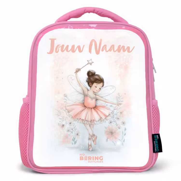 Kinderrugzak met naam - Roze - Ballerina - Elf - Fee — 1