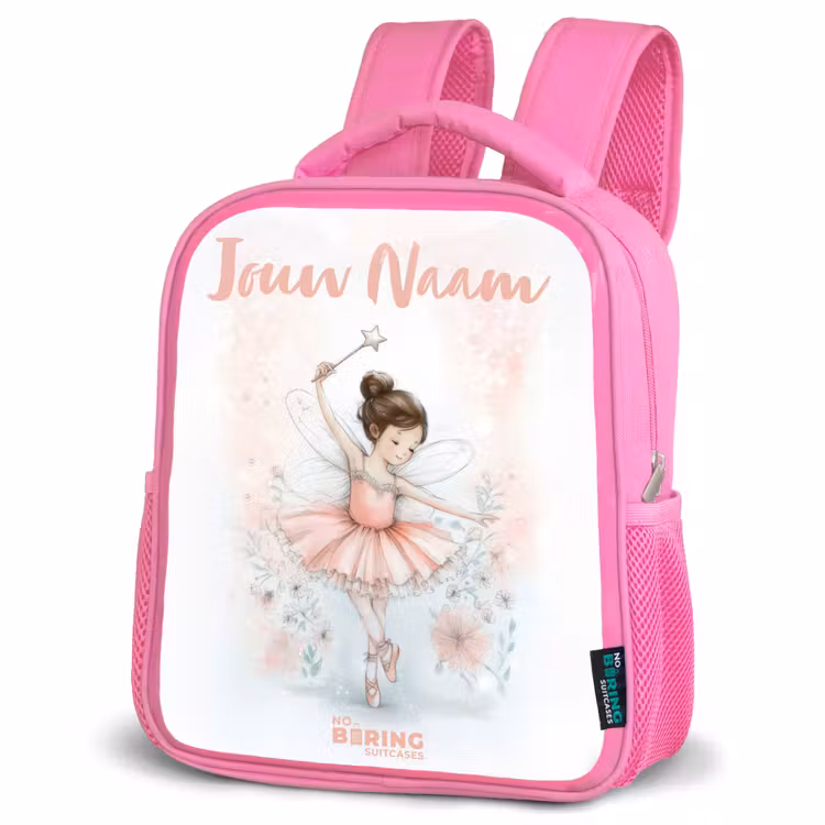 Kinderrugzak met naam - Roze - Ballerina - Elf - Fee — 4