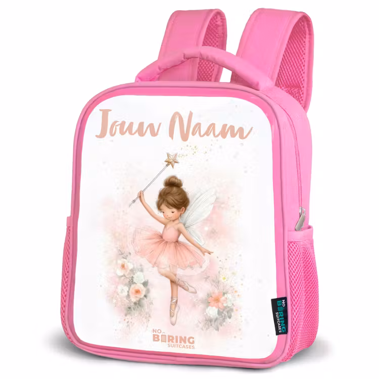 Kinderrugzak met naam - Roze - Ballerina fee in roze — 4