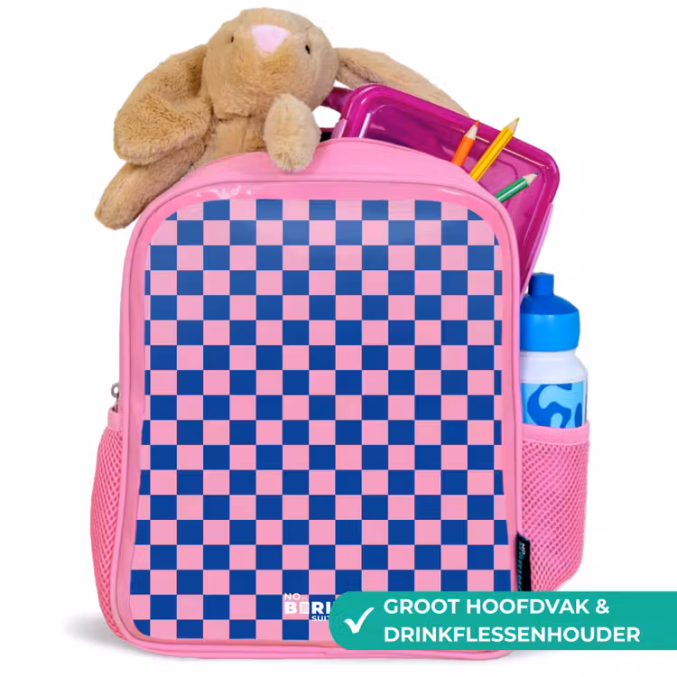 Kinderrugzak - Roze - Blokjes - Blauw - Roze — 2