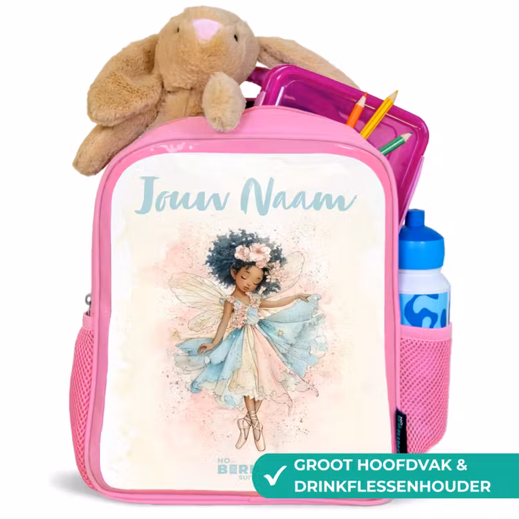 Kinderrugzak met naam - Roze - Elf - Ballet - Kleurrijk — 2