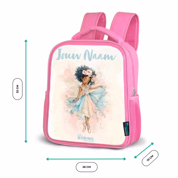 Kinderrugzak met naam - Roze - Elf - Ballet - Kleurrijk — 3