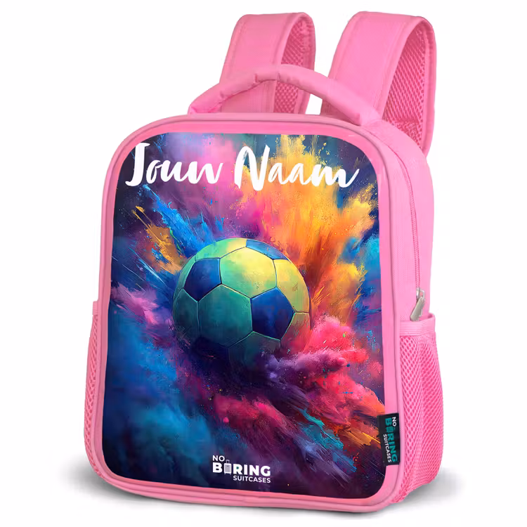 Kinderrugzak met naam - Roze - Neon - Bal - Kleurrijk — 4