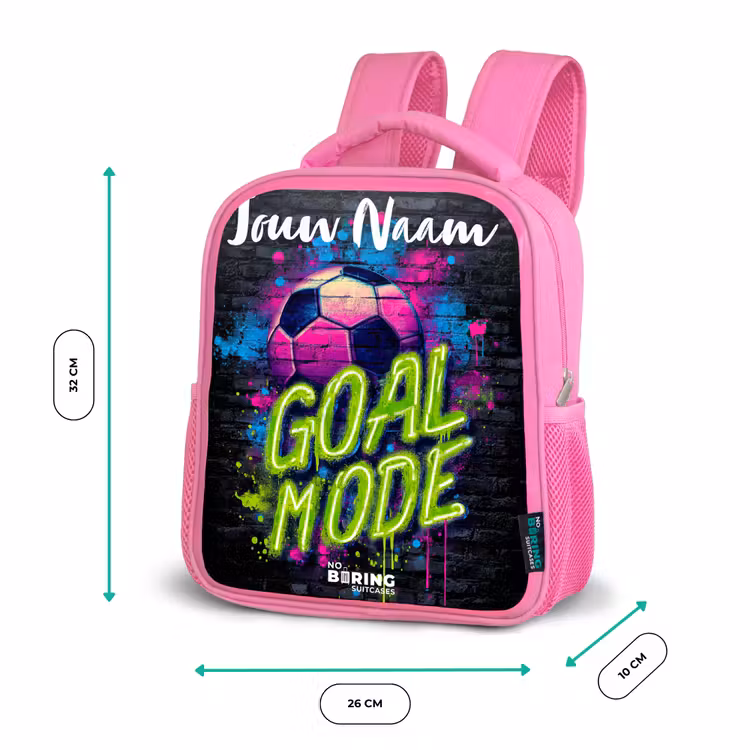 Kinderrugzak met naam - Roze - Neon - Graffiti - Voetbal - Kleurrijk β 3