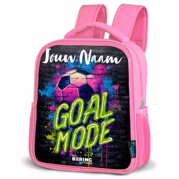 Kinderrugzak met naam - Roze - Neon - Graffiti - Voetbal - Kleurrijk β 4