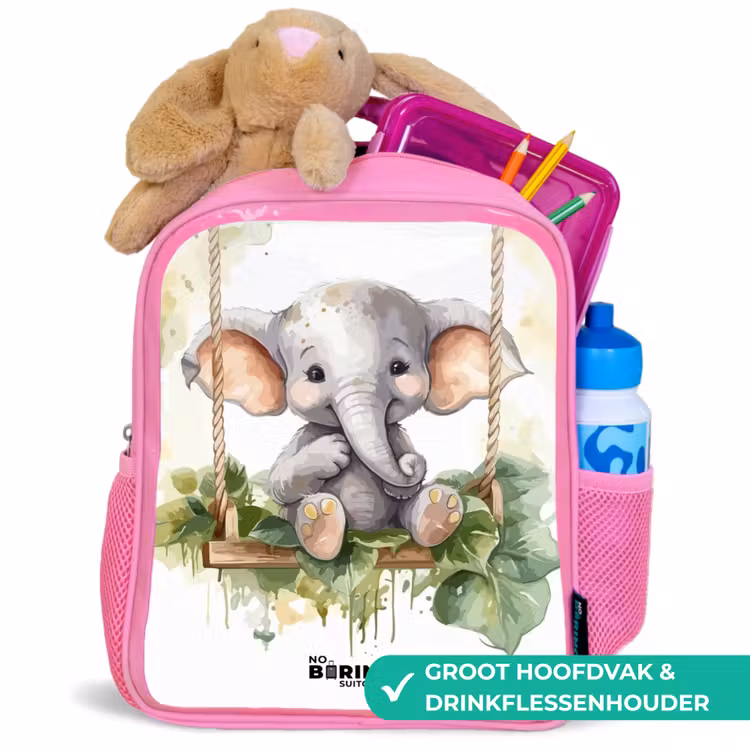 Kinderrugzak - Roze - Onno olifant — 2