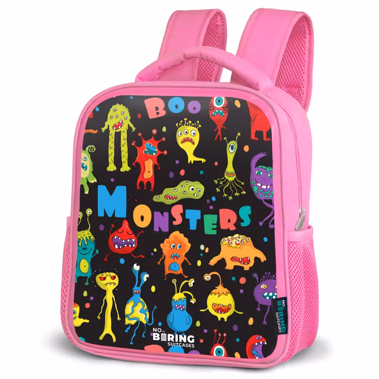 Kinderrugzak - Roze - Patroon van monsters — 4