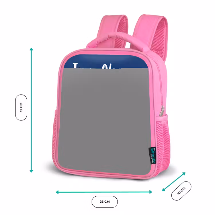 Kinderrugzak met naam - Roze - Raket - Planeten - Sterren — 3