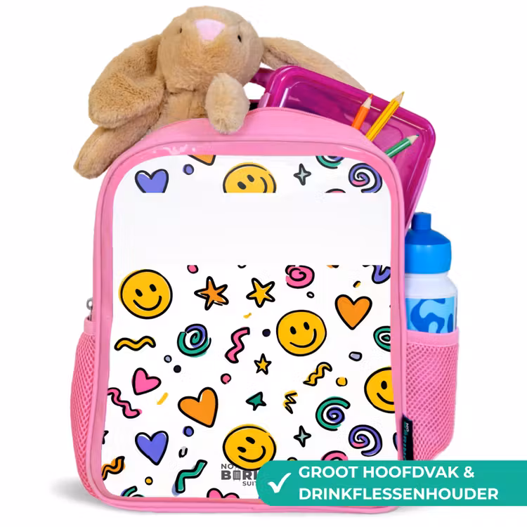 Kinderrugzak - Roze - Smiley - Hartje - Ster — 2