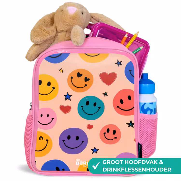 Kinderrugzak - Roze - Vrolijk Smiley-patroon — 2