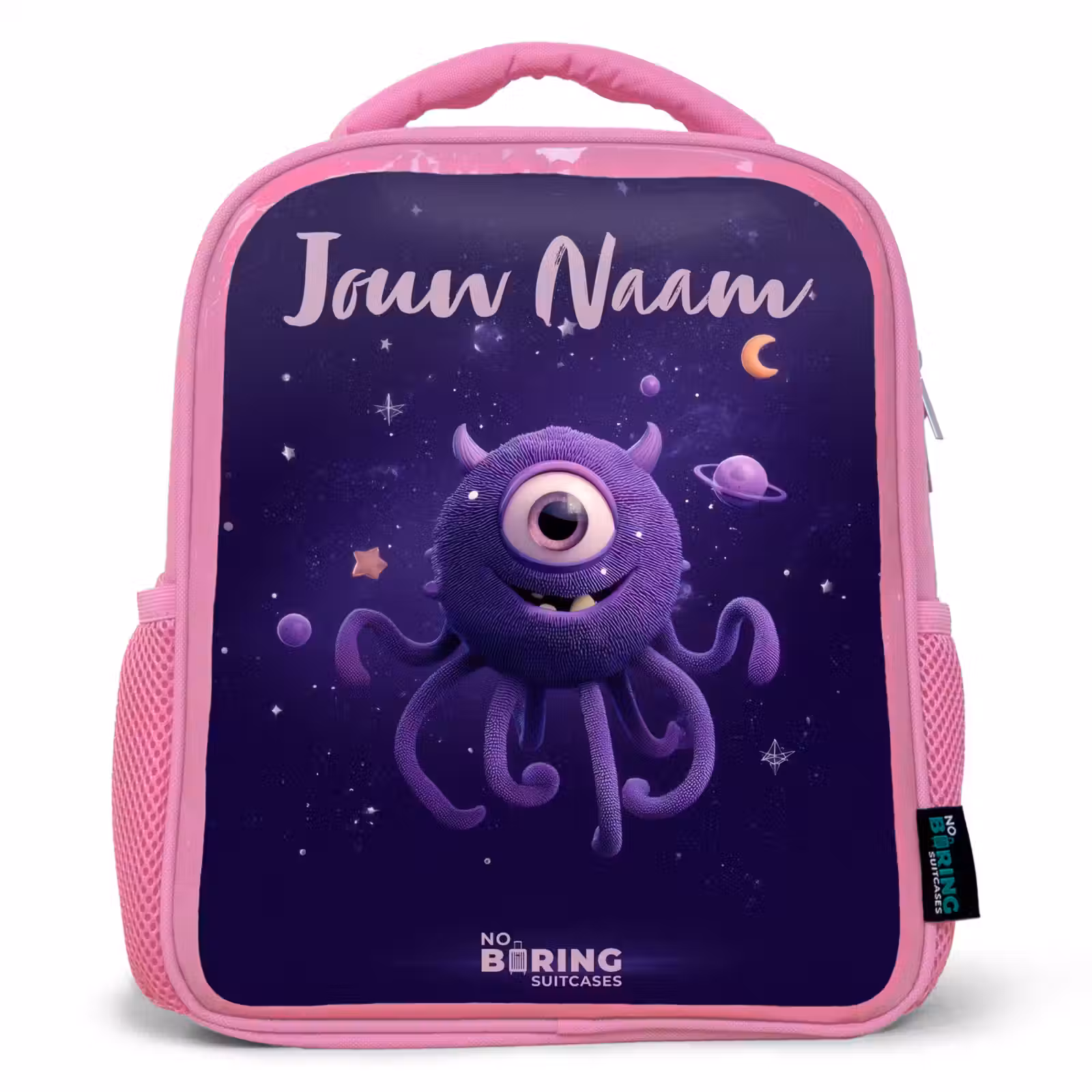 Kinderrugzak met naam - Roze - Kosmisch tentakelmonster â 1