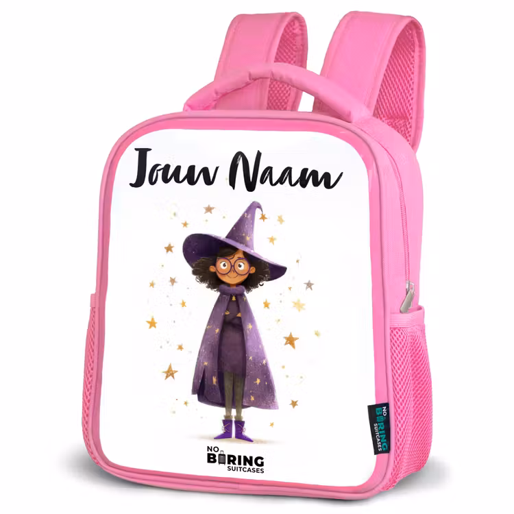 Kinderrugzak met naam - Roze - De paarse tovenaarsmantel — 4