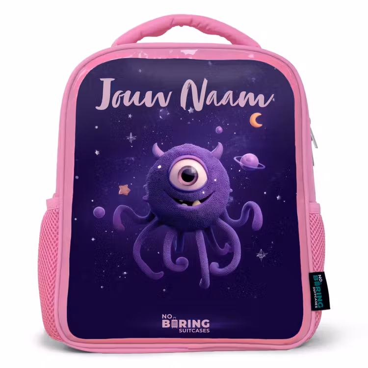 Kinderrugzak met naam - Roze - Kosmisch tentakelmonster â 1
