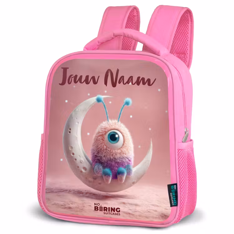 Kinderrugzak met naam - Roze - Maanwip met Pluizig Wezentje β 4