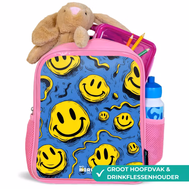Kinderrugzak - Roze - Smiley - Blauw - Geel — 2