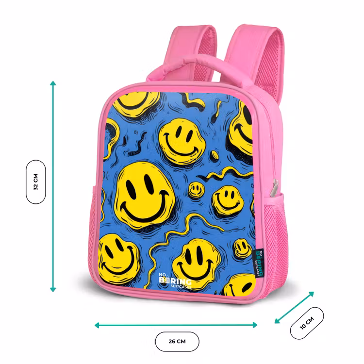 Kinderrugzak - Roze - Smiley - Blauw - Geel — 3