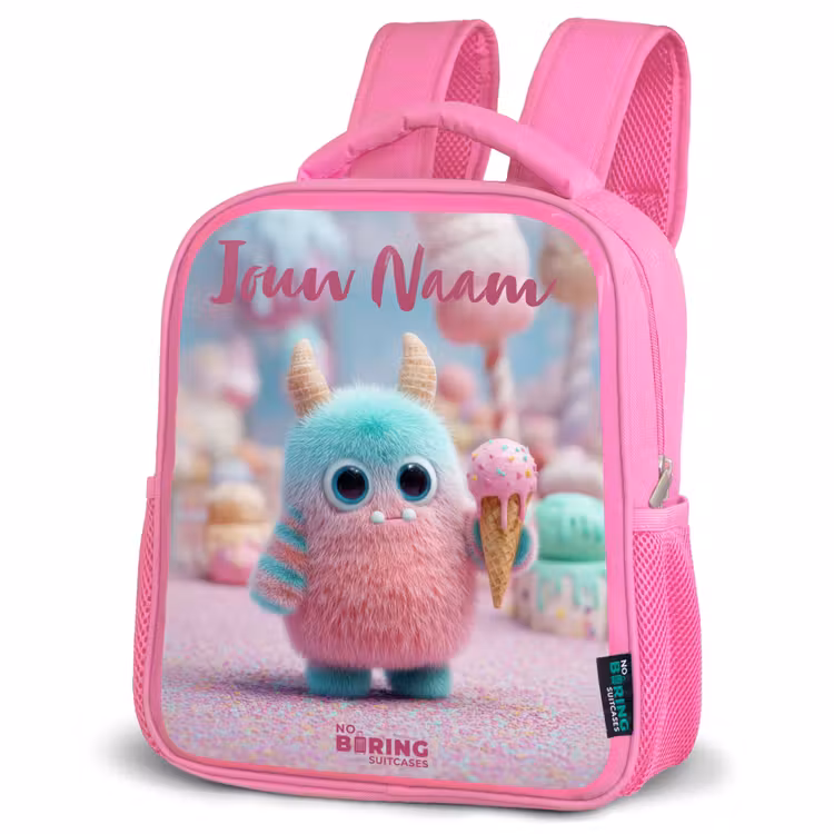 Kinderrugzak met naam - Roze - Zoet Monstersnoep Avontuur — 4