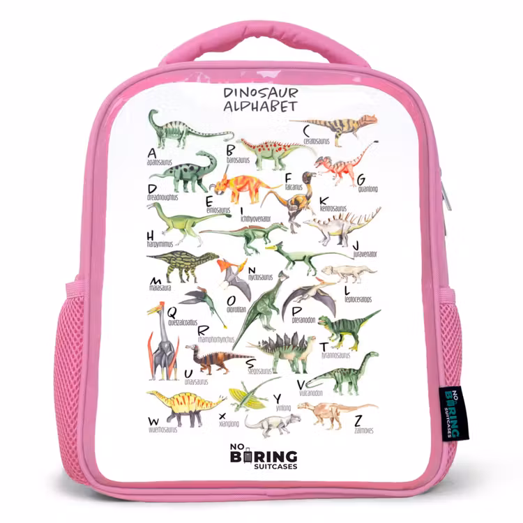 Kinderrugzak - Roze - Alfabet van dino's — 1