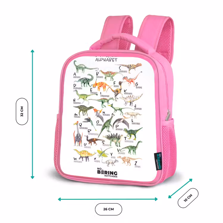 Kinderrugzak - Roze - Alfabet van dino's — 3
