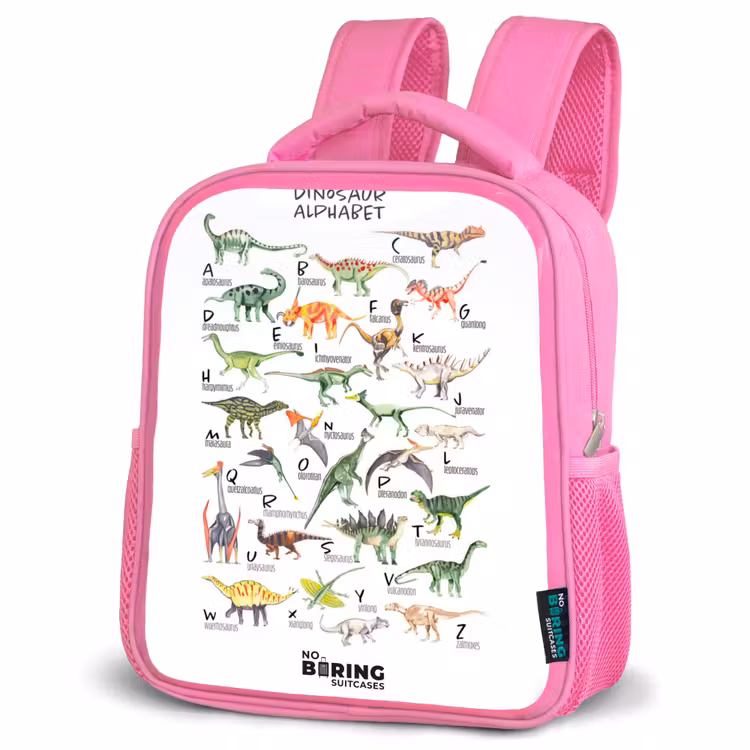 Kinderrugzak - Roze - Alfabet van dino's — 4