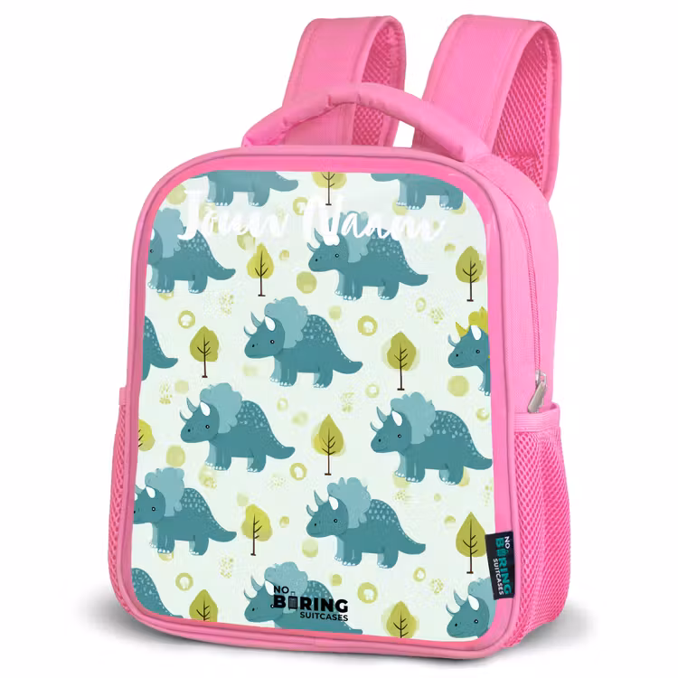 Kinderrugzak met naam - Roze - Dinos - Patroon - Natuur — 4