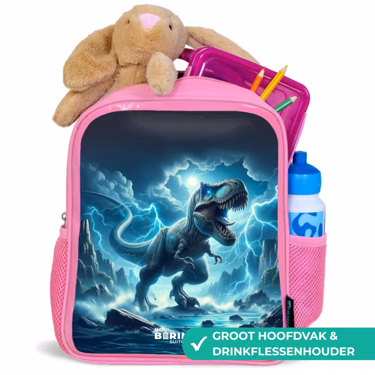Kinderrugzak - Roze - Donderslagdino — 2