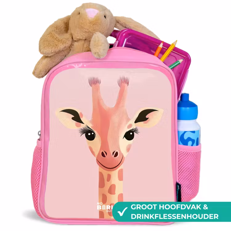 Kinderrugzak - Roze - Giraffe - Wimpers - Minimalistisch - Roze — 2
