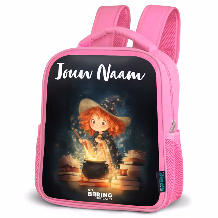 Kinderrugzak met naam - Roze - Heks met Sprankelende Toverdrank — 4