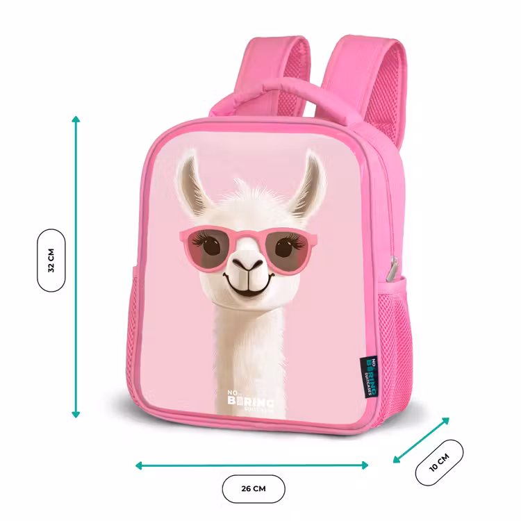 Kinderrugzak - Roze - Lama - Wit - Zonnebril - Wimpers — 3