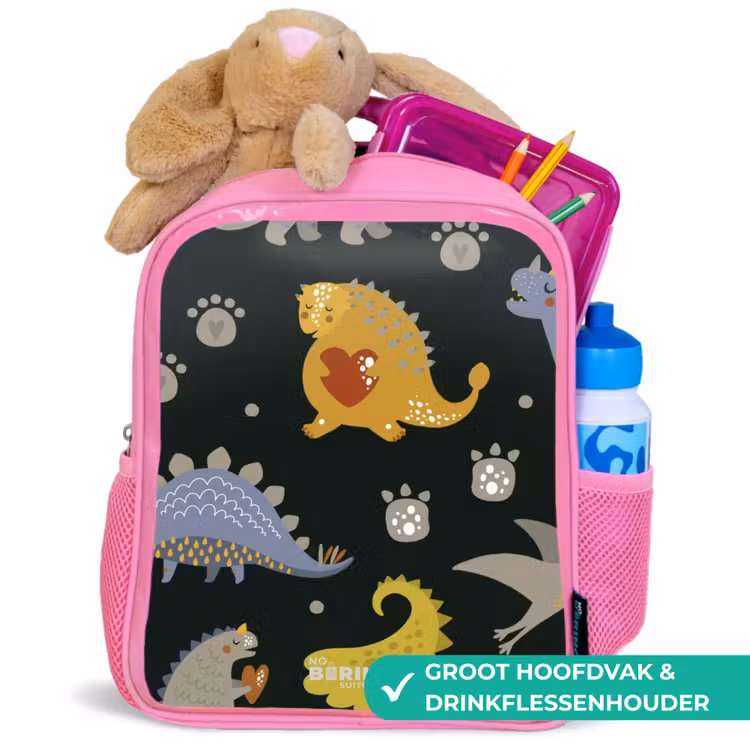 Kinderrugzak - Roze - Liefdevolle dinosaurus — 2