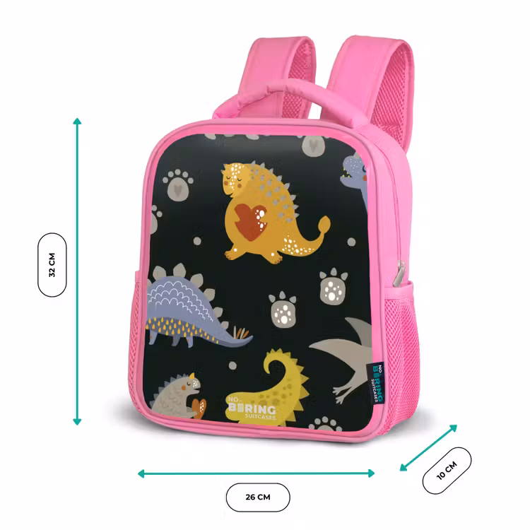 Kinderrugzak - Roze - Liefdevolle dinosaurus — 3