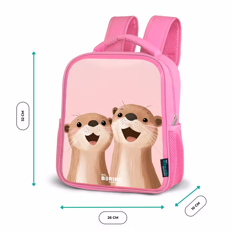 Kinderrugzak - Roze - Otters - Lachen - Roze - Illustratie — 3