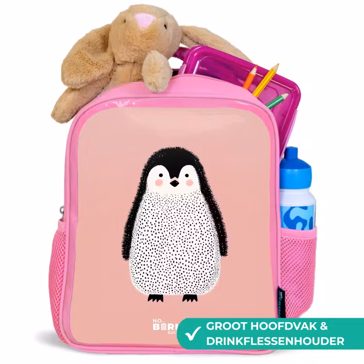 Kinderrugzak - Roze - Pinguïn - Stippen - Roze - Minimalistisch — 2