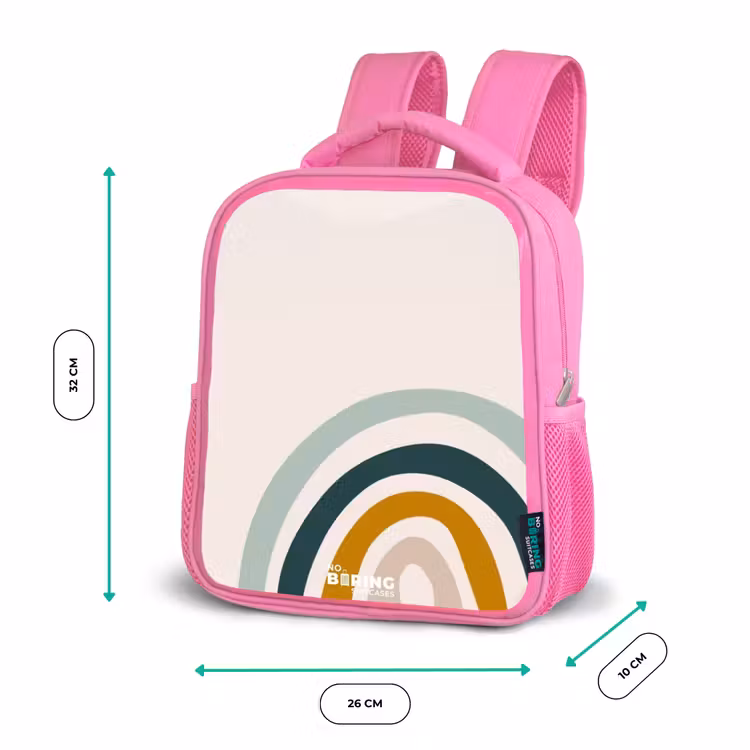 Kinderrugzak - Roze - Ruwe regenboog aqua β 3