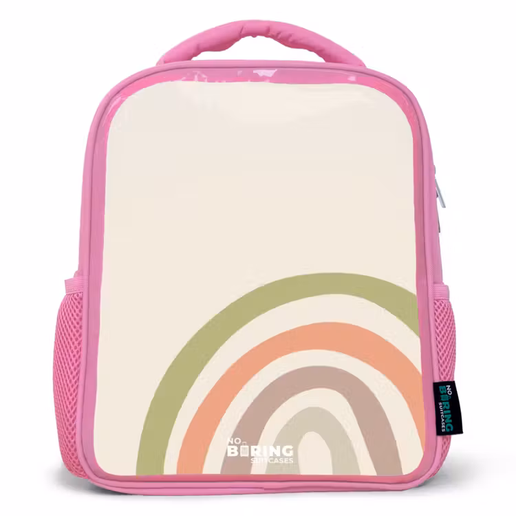 Kinderrugzak - Roze - Ruwe regenboog pastel — 1